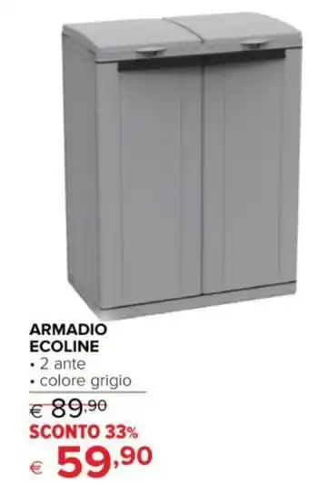 ARMADIO ECOLINE • 2 ante • colore grigio