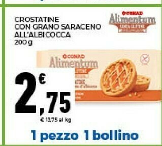 Conad Conad - Crostatine Con Grano Saraceno All'Albicocca 200 G(ml) offerta