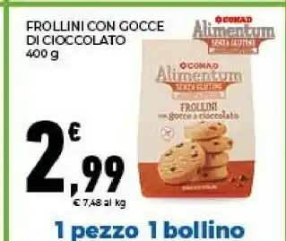 Conad Conad - AC Frollini Con Cacao E Gocce Di Cioccolato Alimentum Conad 400 G(ml) offerta
