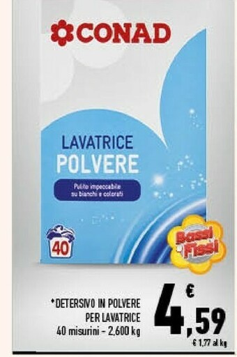 Conad Conad Detersivo In Polvere Per Lavatrice offerta