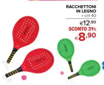 Iperal RACCHETTONI IN LEGNO cm 40 offerta