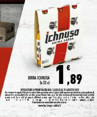 Conad Ichnusa Birra 330 G(ml) offerta