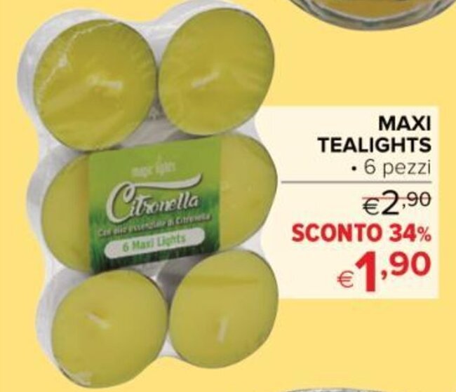 Iperal MAXI TEALIGHTS • 6 pezzi offerta