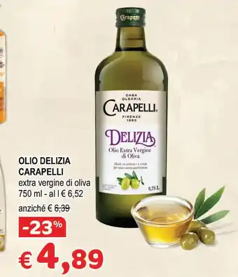 OLIO DELIZIA CARAPELLI extra vergine di oliva 750 ml