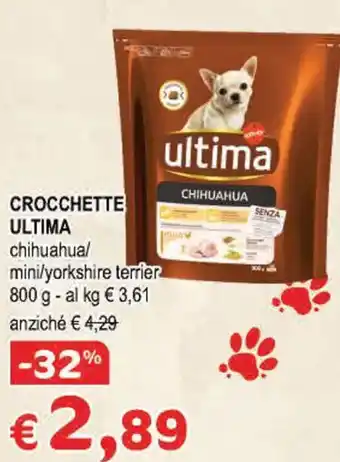 Crai CROCCHETTE ULTIMA chihuahual mini/yorkshire terrier 800 g offerta