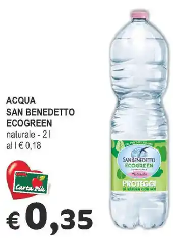Crai ACQUA SAN BENEDETTO ECOGREEN naturale - 2 l offerta