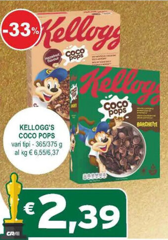 Crai KELLOGG'S COCO POPS vari tipi - 365/375 g offerta