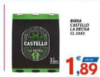 Vivo Supermercati BIRRA CASTELLO LA DECISA CL 33X3 offerta