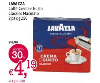 A&O LAVAZZA Caffè Crema e Gusto Classico Macinato 2 pz x g 250 offerta