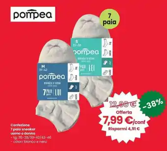 Pompea Confezione 7 paia sneaker uomo o donna