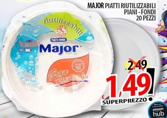 Il Genio Supermercato MAJOR PIATTI RIUTILIZZABILI PIANI-FONDI 20 PEZZI offerta