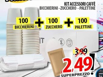 Il Genio Supermercato KIT ACCESSORI CAFFÈ BICCHIERINI-ZUCCHERO -PALETTINE offerta