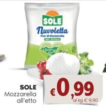 Quick Sisa SOLE Mozzarella all'etto offerta