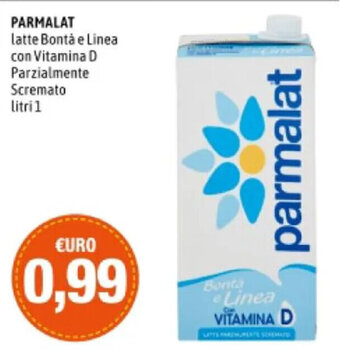 Madis PARMALAT latte Bontà e Linea con Vitamina D Parzialmente Scremato litri 1 offerta