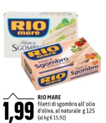 Madis RIO MARE filetti di sgombro all'olio d'oliva, al naturale g 125 offerta