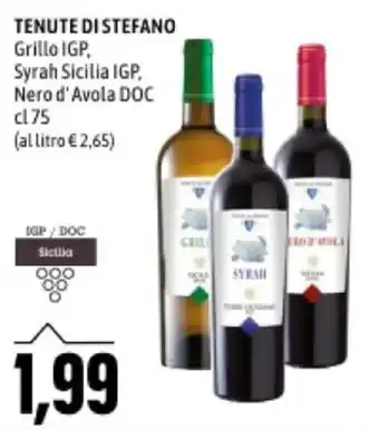 Madis TENUTE DI STEFANO Grillo IGP, Nero d'Avola DOC cl 75 offerta