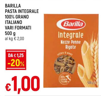 Famila Market BARILLA PASTA INTEGRALE 100% GRANO ITALIANO VARI FORMATI 500 g offerta