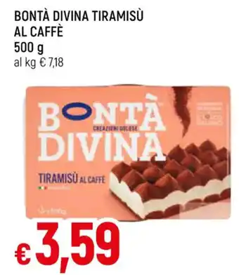 Famila Market BONTÀ DIVINA TIRAMISÙ AL CAFFÈ 500 g offerta