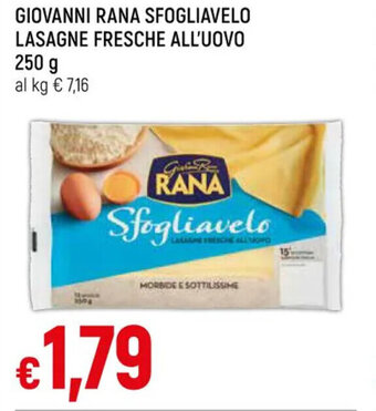 Famila Market GIOVANNI RANA SFOGLIAVELO LASAGNE FRESCHE ALL'UOVO 250 g offerta