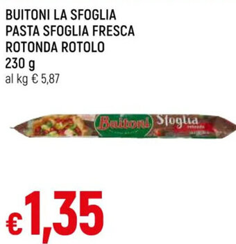 Famila Market BUITONI LA SFOGLIA PASTA SFOGLIA FRESCA ROTONDA ROTOLO 230 g offerta