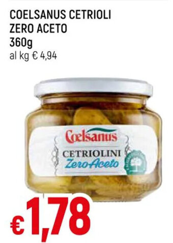 Famila Market COELSANUS CETRIOLI ZERO ACETO 360 g offerta