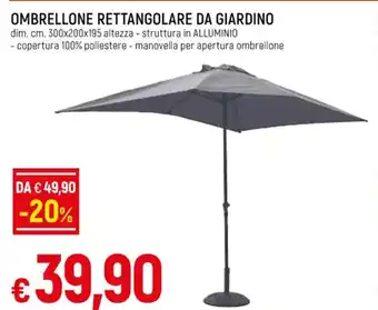 OMBRELLONE RETTANGOLARE DA GIARDINO