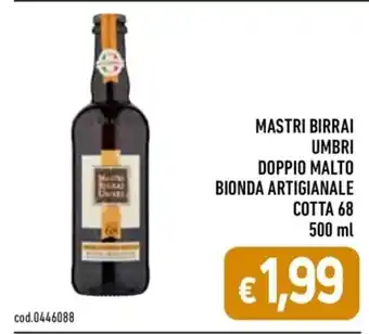 MASTRI BIRRAI UMBRI DOPPIO MALTO BIONDA ARTIGIANALE COTTA 68 500 ml