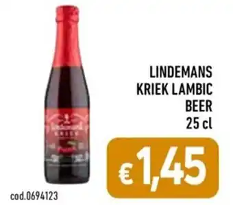 LINDEMANS KRIEK LAMBIC BEER 25 cl