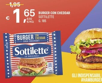 A&O BURGER CON CHEDDAR SOTTILETTE G. 185 offerta