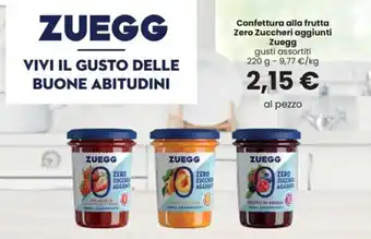 Interspar Confettura alla frutta Zero Zuccheri aggiunti Zuegg 220 g offerta
