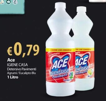 Extra Supermercati Ace IGIENE CASA Detersivo Pavimenti Agrumi/Eucalipto Blu 1 Litro offerta