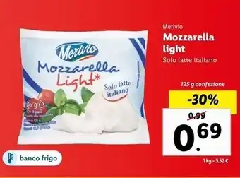 Lidl Marevivo mozzarella light offerta