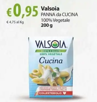 Extra Supermercati Valsoia PANNA da CUCINA 100% Vegetale 200 g offerta