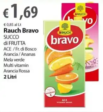 Extra Supermercati Rauch Bravo SUCCO di FRUTTA 2 Litri offerta