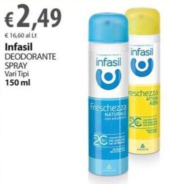 Extra Supermercati Infasil DEODORANTE SPRAY Vari Tipi 150 ml offerta