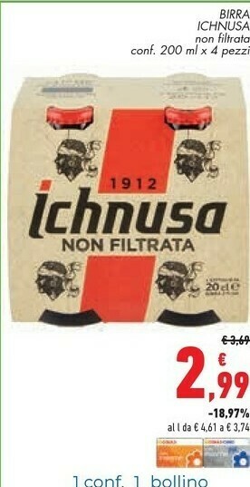 Conad Ichnusa Birra Non Filtrata offerta