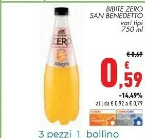 Conad San Benedetto Bibite Zero Allegra offerta