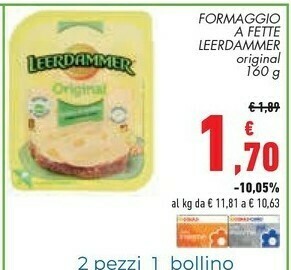 Conad Leerdammer Original 8 Fette 160 G(ml) offerta