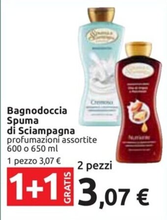 Carrefour Iper Bagnodoccia Spuma di Sciampagna profumazioni assortite 600 o 650 ml offerta