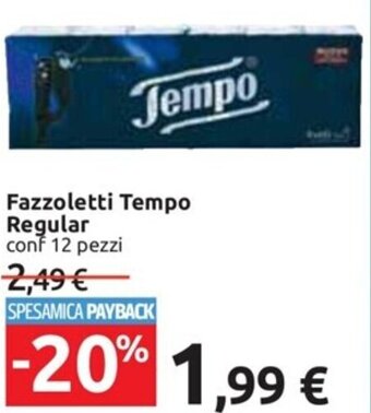 Carrefour Iper Fazzoletti Tempo Regular conf 12 pezzi offerta