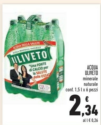 Conad Uliveto Acqua Minerale Naturale offerta