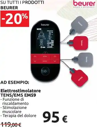 Elettrostimolatore TENS/EMS EM59 - Funzione di riscaldamento - Stimolazione muscolare - Terapia del dolore