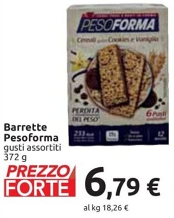 Carrefour Iper Barrette Pesoforma gusti assortiti 372 g offerta