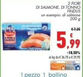 Conad Findus 2 Fiori Di Salmone 200 G(ml) offerta