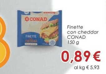 Conad Conad - Finette Con Cheddar 150 G(ml) offerta