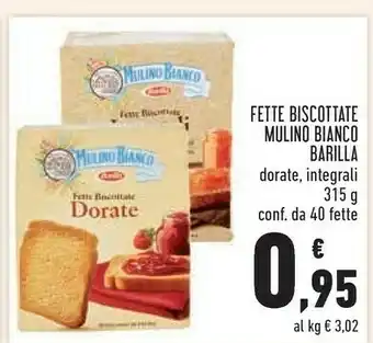 Conad City Mulino Bianco Fette Biscottate Le Integrali 315 G(ml) offerta
