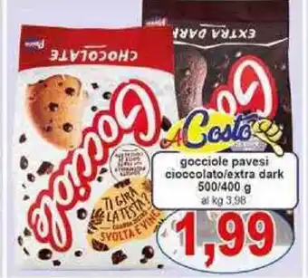 Pewex gocciole pavesi cioccolato/extra dark 500/400 g offerta