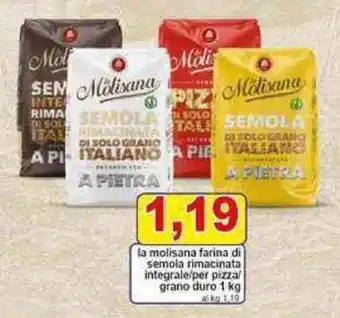 Pewex la molisana farina di semola rimacinata integrale/per pizza / grano duro 1 kg offerta