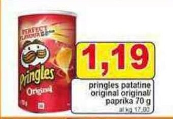 pringles patatine original original/paprika 70 g