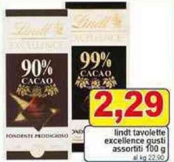 Pewex lindt tavolette excellence gusti assortiti 100 g offerta